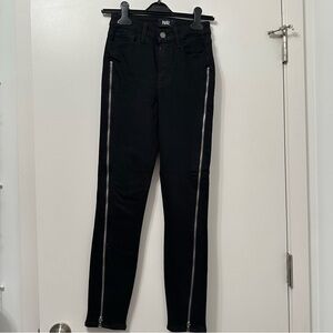 PAIGE Jeans - Black Denim Zipper Skinny Jeans NWOT